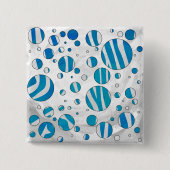 White and Blue Polka Dot Zebra Button (Vorderseite)