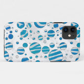 White and Blue Polka Dot Zebra Case-Mate iPhone Hülle (Rückseite (Horizontal))