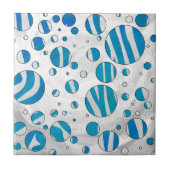 White and Blue Polka Dot Zebra Fliese (Vorderseite)