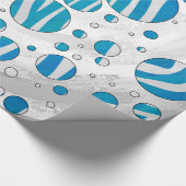 White and Blue Polka Dot Zebra Geschenkpapier (Ecke)