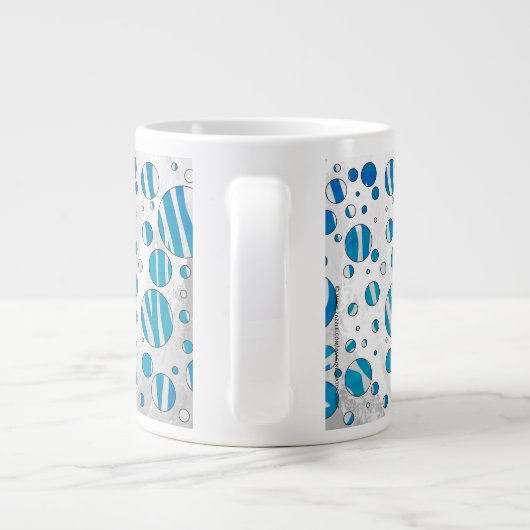 White and Blue Polka Dot Zebra Jumbo-Tasse (Rückseite)