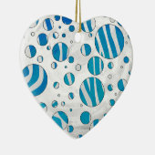 White and Blue Polka Dot Zebra Keramikornament (Rechts)
