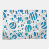 White and Blue Polka Dot Zebra Küchentuch (Horizontal)