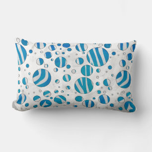 White and Blue Polka Dot Zebra Lendenkissen