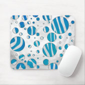 White and Blue Polka Dot Zebra Mousepad (Mit Mouse)