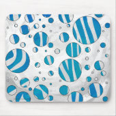 White and Blue Polka Dot Zebra Mousepad (Vorne)