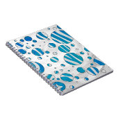 White and Blue Polka Dot Zebra Notizblock (Rechte Seite)