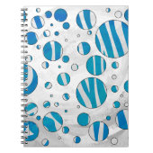 White and Blue Polka Dot Zebra Notizblock (Vorderseite)