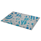 White and Blue Polka Dot Zebra Schneidebrett (Ecke)