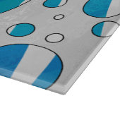 White and Blue Polka Dot Zebra Schneidebrett (Ecke)