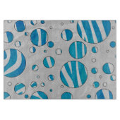 White and Blue Polka Dot Zebra Schneidebrett (Vorderseite)