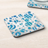 White and Blue Polka Dot Zebra Untersetzer (Linke Seite)