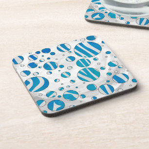 White and Blue Polka Dot Zebra Untersetzer