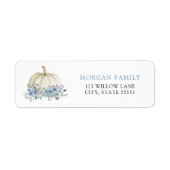 White and Blue Pumpkin Return Address Label (Vorne)