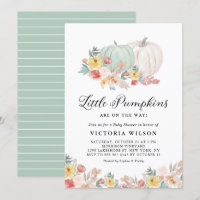 White and Blue Pumpkins Herbst Twins Baby Dusche