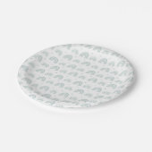 White And Blue Rainbow Babyshower New Baby Plate Pappteller (Schrägansicht)