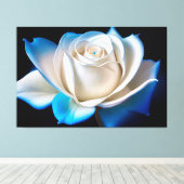 White and Blue Rose Leinwanddruck (Insitu (Holzboden))