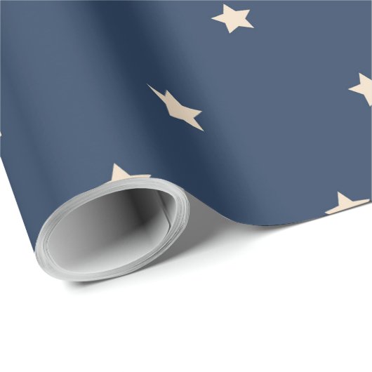 White and Blue Star Geschenkpapier (Rolleneckpunkt)