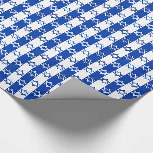 White and Blue Star von David Stripe Geschenkpapier (Ecke)