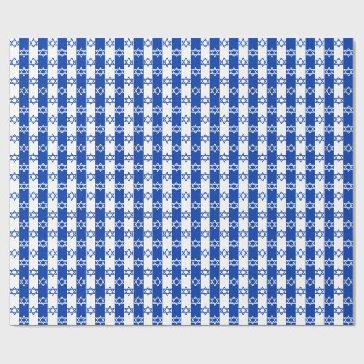 White and Blue Star von David Stripe Geschenkpapier (Flach)
