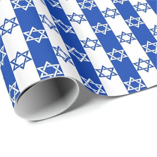 White and Blue Star von David Stripe Geschenkpapier (Rolleneckpunkt)