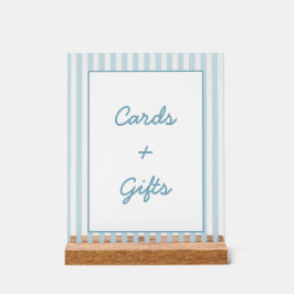 White and Blue Stripe Beach Club Cards and Gifts Acrylschild