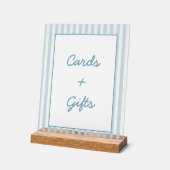White and Blue Stripe Beach Club Cards and Gifts Acrylschild (Winkel)