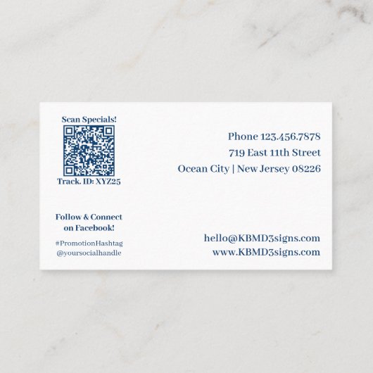 White and Blue Thank You For Your Business and Rabattkarte (Rückseite)