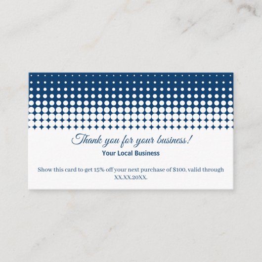 White and Blue Thank You For Your Business and Rabattkarte (Vorderseite)