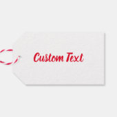 White and Bright Red Script Template Geschenkanhänger (Rückseite Horizontal)