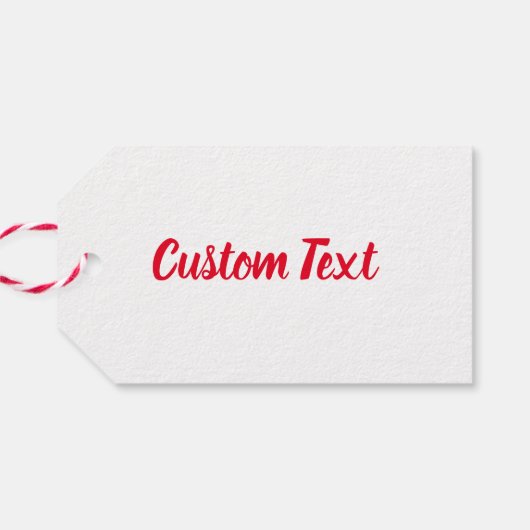 White and Bright Red Script Template Geschenkanhänger (Rückseite Horizontal)