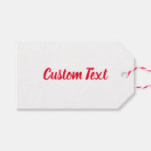 White and Bright Red Script Template Geschenkanhänger (Vorderseite (Horizontal))