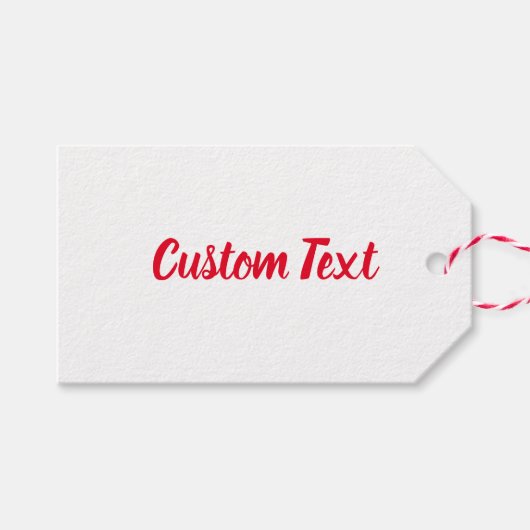 White and Bright Red Script Template Geschenkanhänger (Vorderseite (Horizontal))