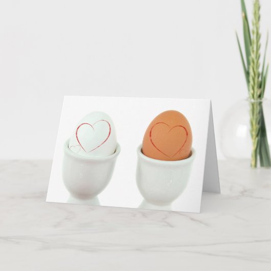 White and Brown Eggs anniversary Karte (Vorderseite)