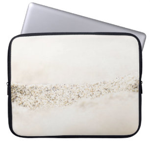 White and brown floral textile laptopschutzhülle