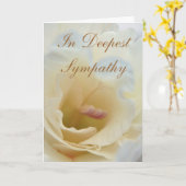 White and Cream Sympathy Card Karte (Gelbe Blume)