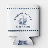 White and Dark Blue Nautical Vintage Boat Dosenkühler (Rückseite)