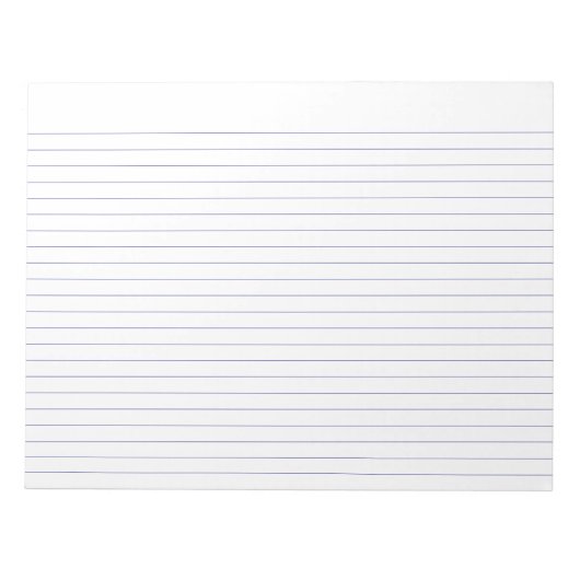 White and Deep Blue Lined Landscape Notizblock (Vorderseite)