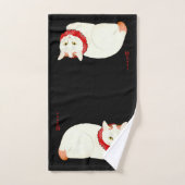 White and Ginger Japanese Cat Badhandtuch Set (Handtuch)