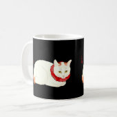 White and Ginger Japanese Cat Kaffeetasse (Vorderseite Links)
