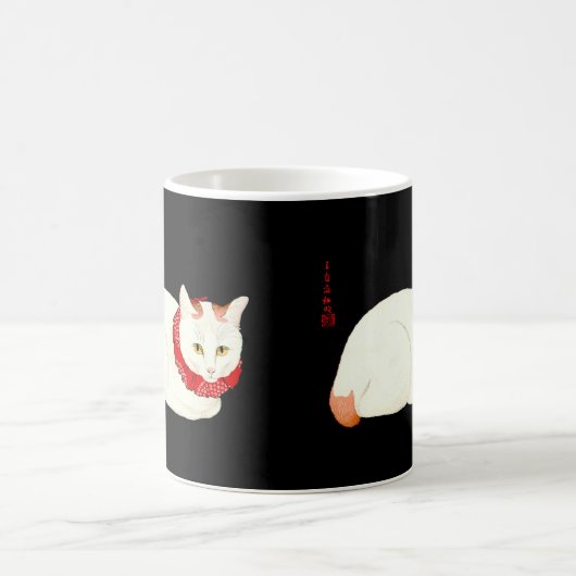 White and Ginger Japanese Cat Kaffeetasse (Mittel)