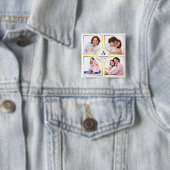 White and Gold 4 Pictures Family Foto Collage Button (Beispiel)