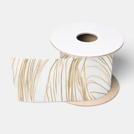 White and Gold Abstract Design Satinband