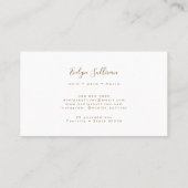 White and Gold Agate Business Card Visitenkarte (Rückseite)