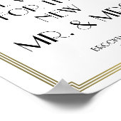 White and Gold Art Deco Gatsby Gästebuch signieren (Ecke)