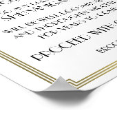 White and Gold Art Deco Gatsby Open Bar Sign 8x10 Poster (Ecke)