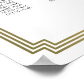 White and Gold Art Deco Hochzeitskarte Poster (Ecke)