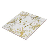White and Gold Boho Decorative House Number Plaque Fliese (Seite)