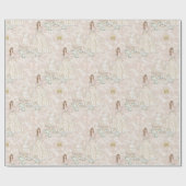 White and Gold Bridal Wedding Geschenkpapier (Flach)