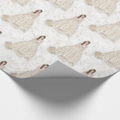White and Gold Bride Wedding Geschenkpapier (Ecke)
